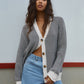 Chevron Contrast Button-Up Cardigan 3