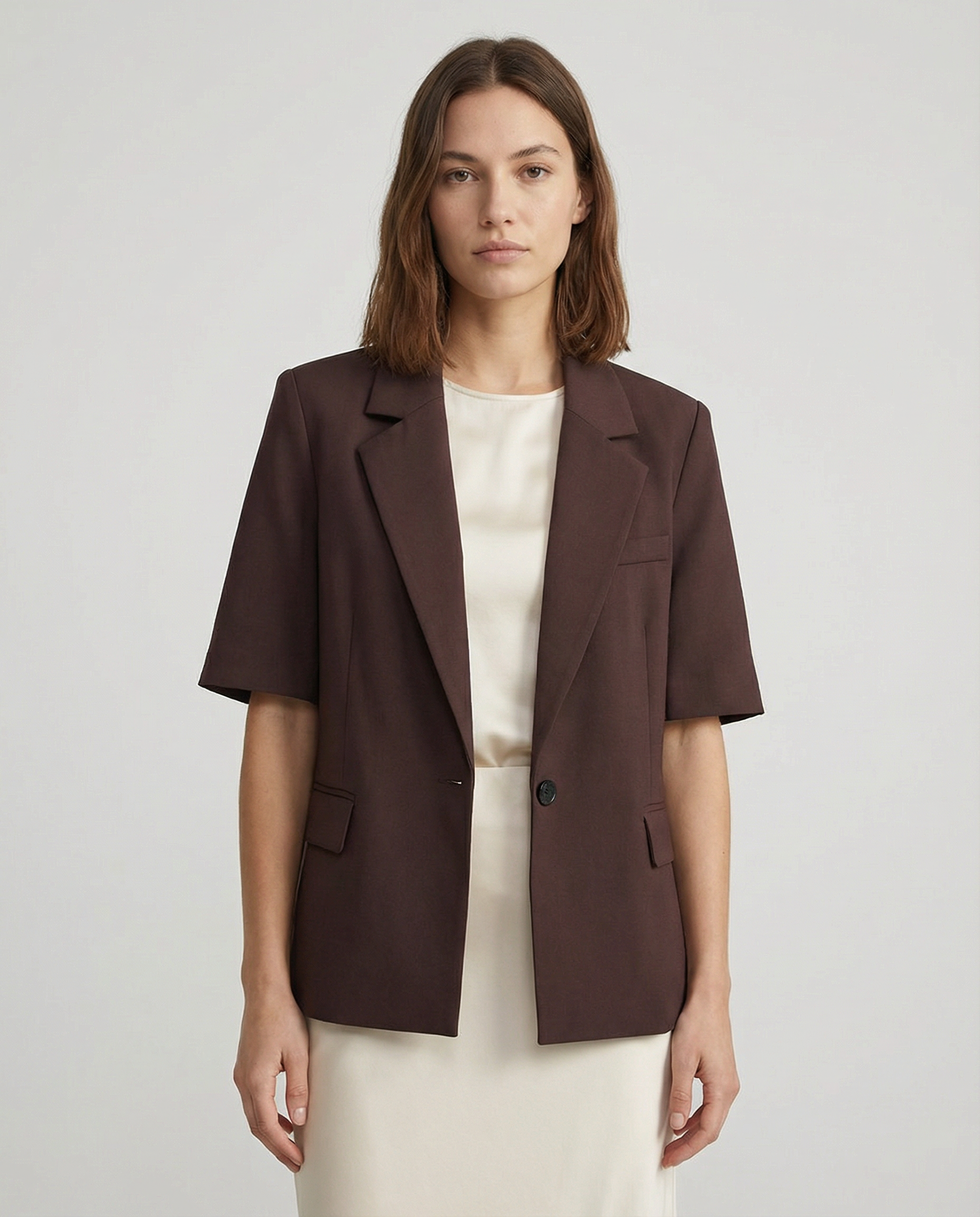 Chic Blazer – Contemporary Short Sleeve Office Essential 2