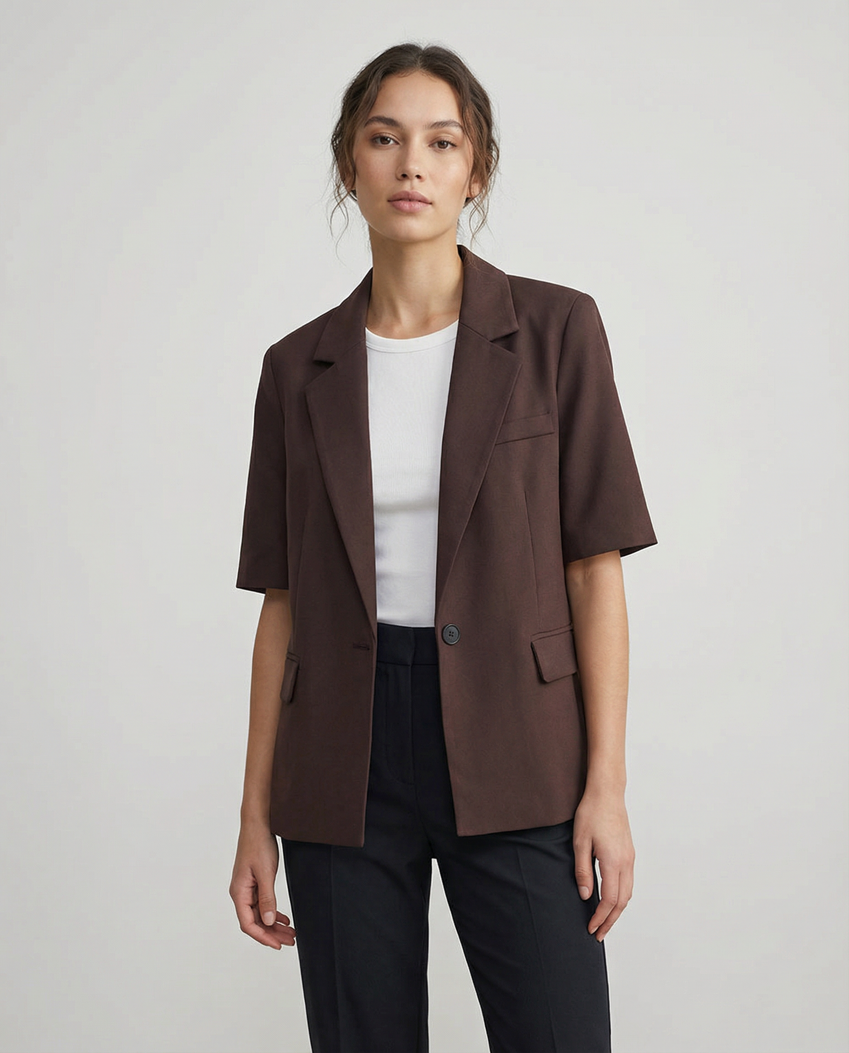 Chic Blazer – Contemporary Short Sleeve Office Essential 3