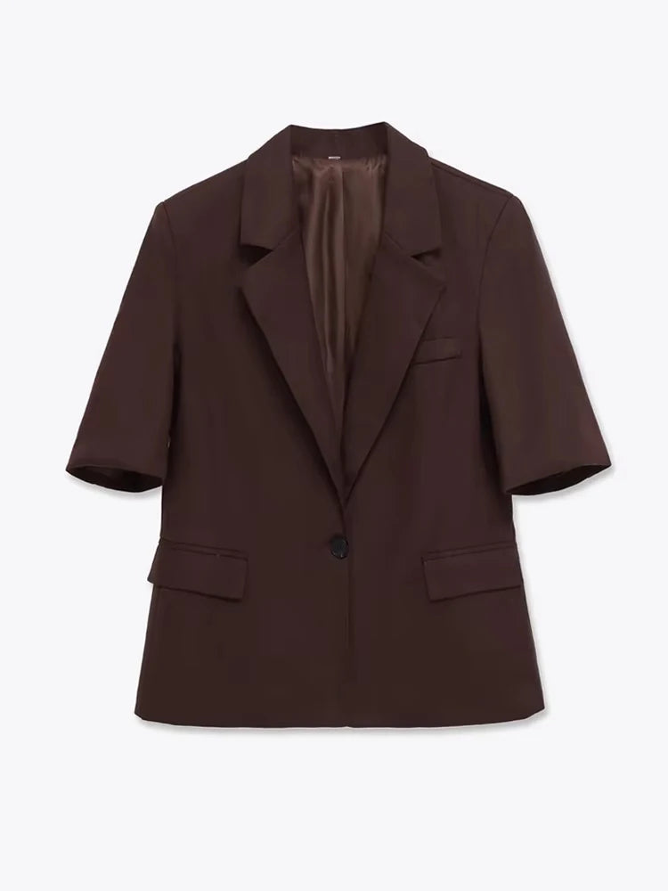 Chic Blazer – Contemporary Short Sleeve Office Essential 4