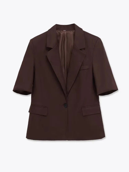 Chic Blazer – Contemporary Short Sleeve Office Essential 4