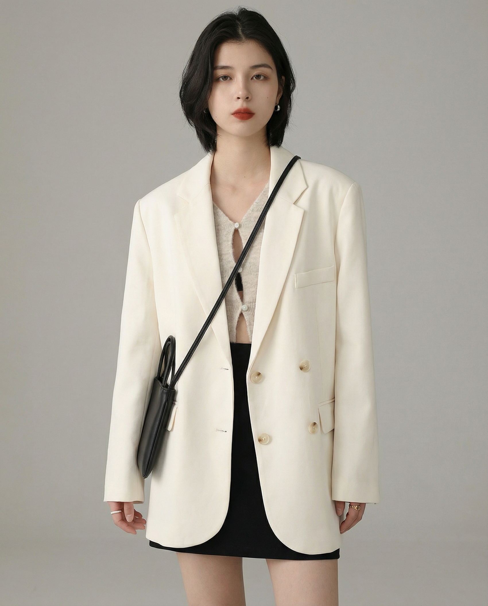 Chic Blazer – Elegant Solid Long Sleeve Office Coat 2