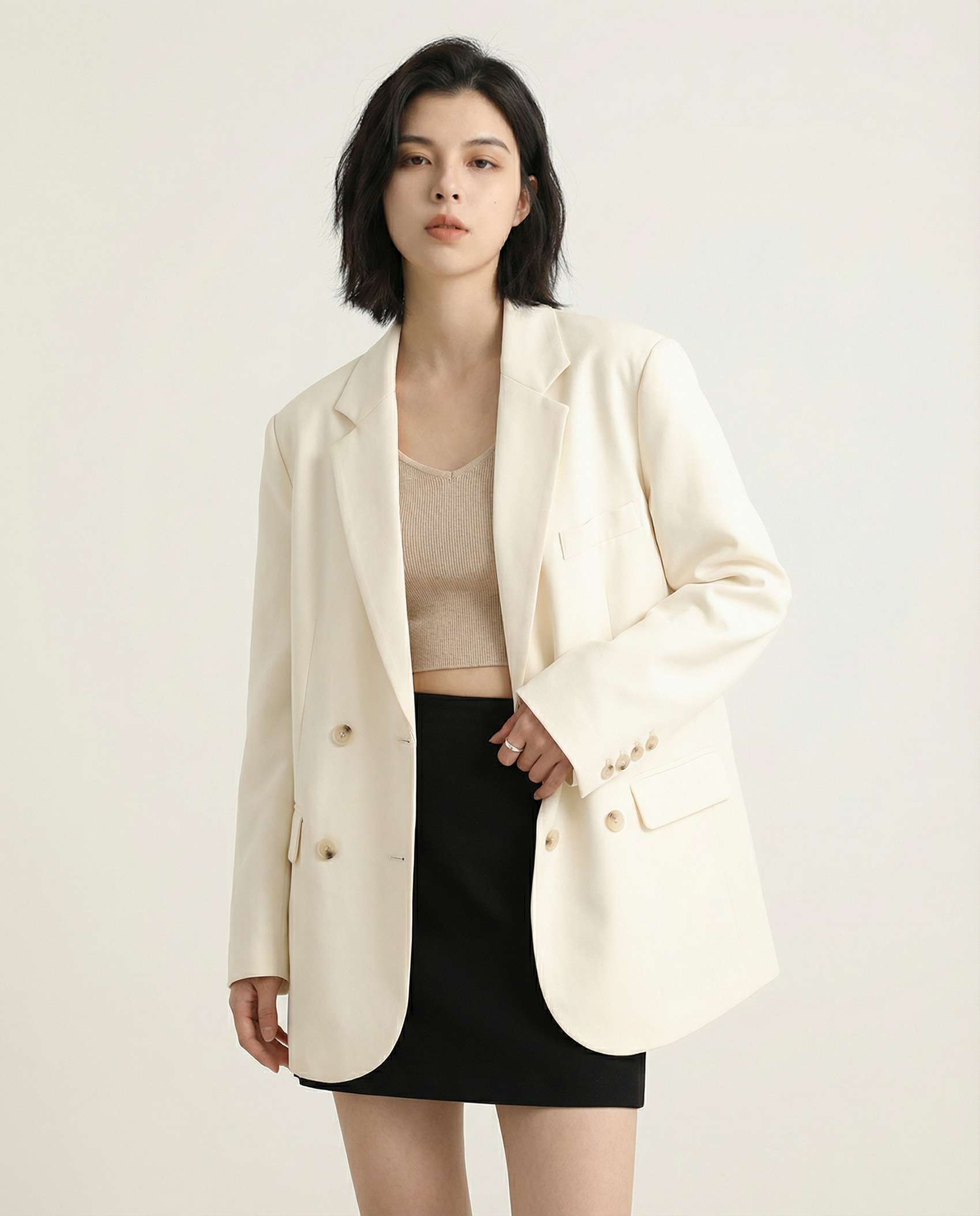Chic Blazer – Elegant Solid Long Sleeve Office Coat 3