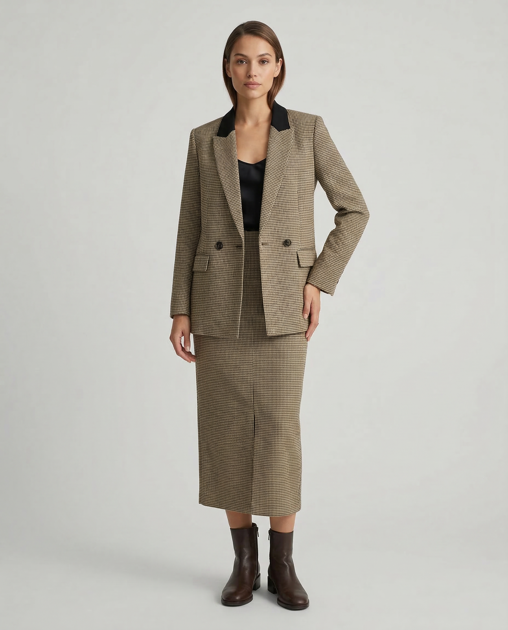 Chic Plaid Blazer – Vintage Double Breasted Versatile Layering Jacket 2