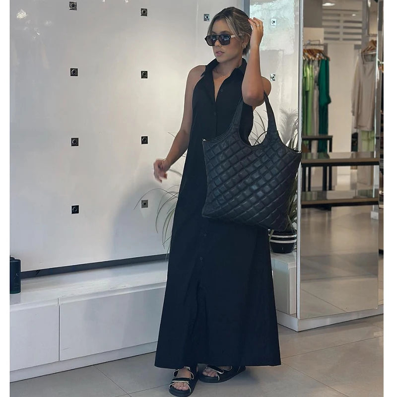 Chic Summer Long Dress – Unique Neck-Hanging Design for Effortless Style 1