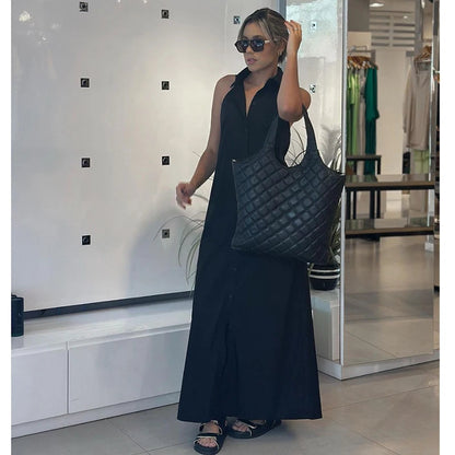 Chic Summer Long Dress – Unique Neck-Hanging Design for Effortless Style 1