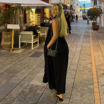 Chic Summer Long Dress – Unique Neck-Hanging Design for Effortless Style 2
