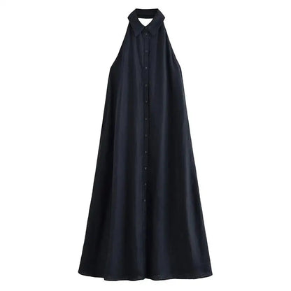 Chic Summer Long Dress – Unique Neck-Hanging Design for Effortless Style 4