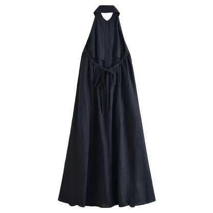 Chic Summer Long Dress – Unique Neck-Hanging Design for Effortless Style 5