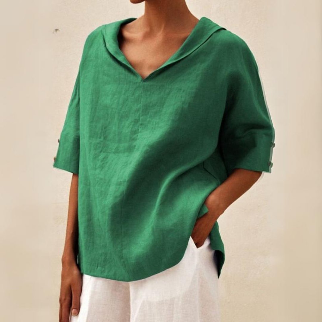 Clara | Relaxed Fit V-Neck Top with Effortless Style - Lumina 0