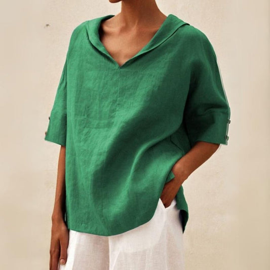 Clara | Relaxed Fit V-Neck Top with Effortless Style - Lumina 0