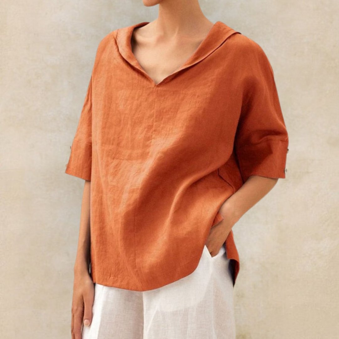 Clara | Relaxed Fit V-Neck Top with Effortless Style - Lumina 1