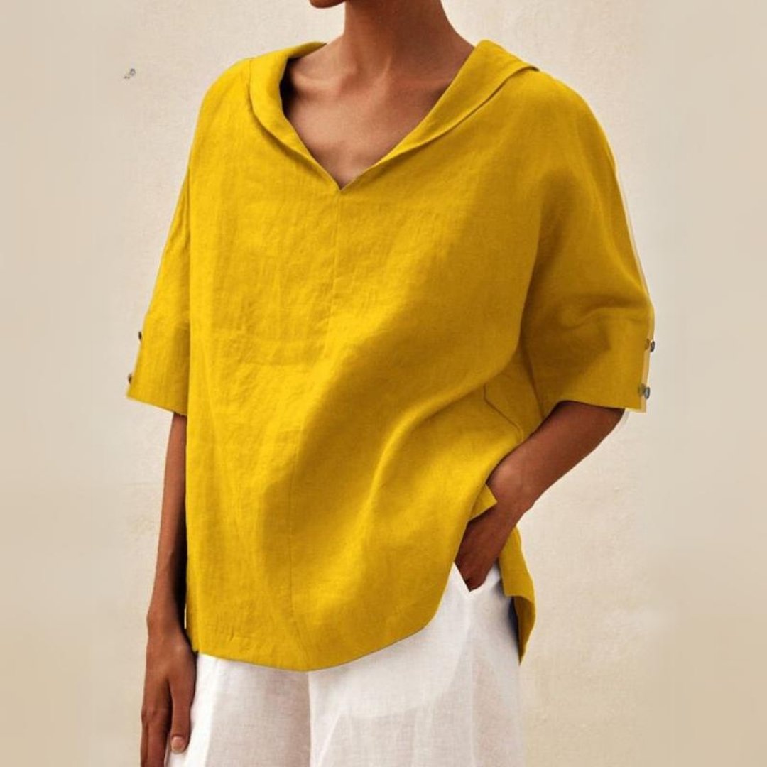 Clara | Relaxed Fit V-Neck Top with Effortless Style - Lumina 2