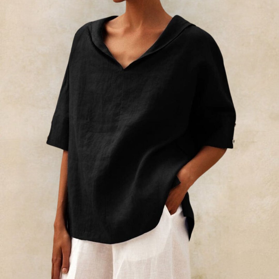 Clara | Relaxed Fit V-Neck Top with Effortless Style - Lumina 6