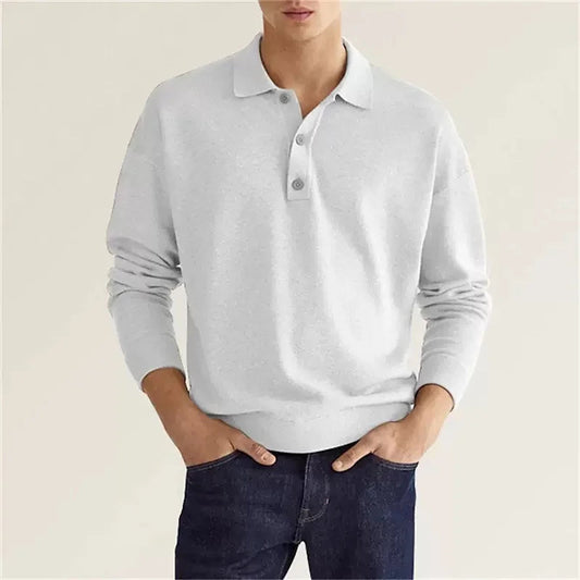 Classic Fit Long Sleeve Polo Shirt – Breathable Fabric for Golf and Leisure 1