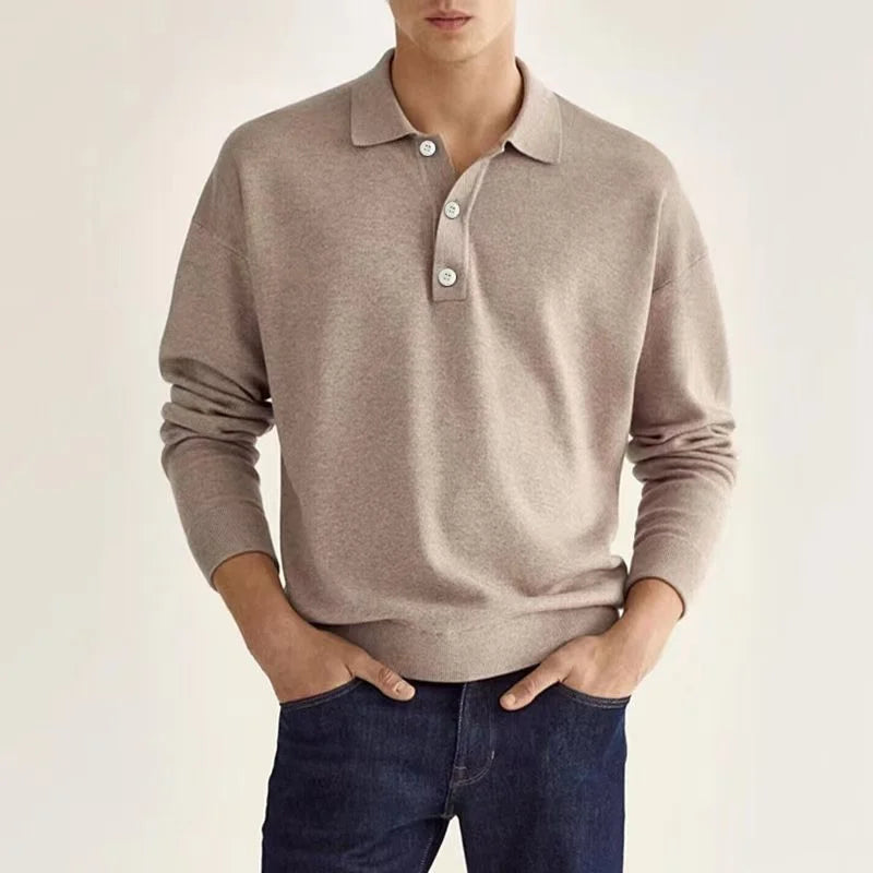 Classic Fit Long Sleeve Polo Shirt – Breathable Fabric for Golf and Leisure 2