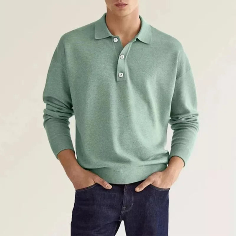 Classic Fit Long Sleeve Polo Shirt – Breathable Fabric for Golf and Leisure 6