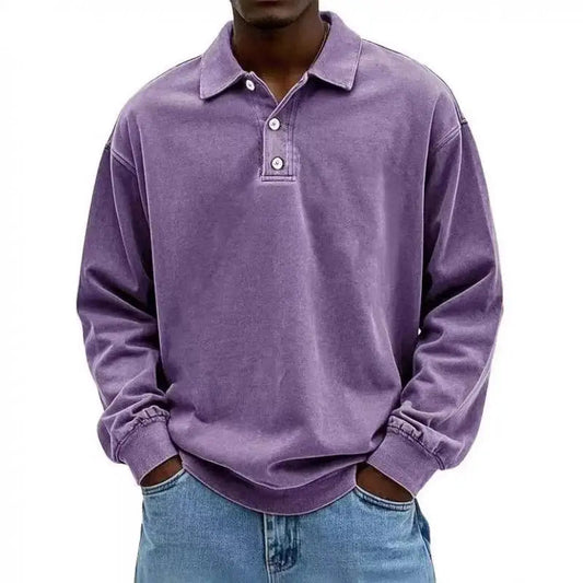 Classic Long Sleeve Polo Shirt – Breathable Fabric for Versatile Style 0