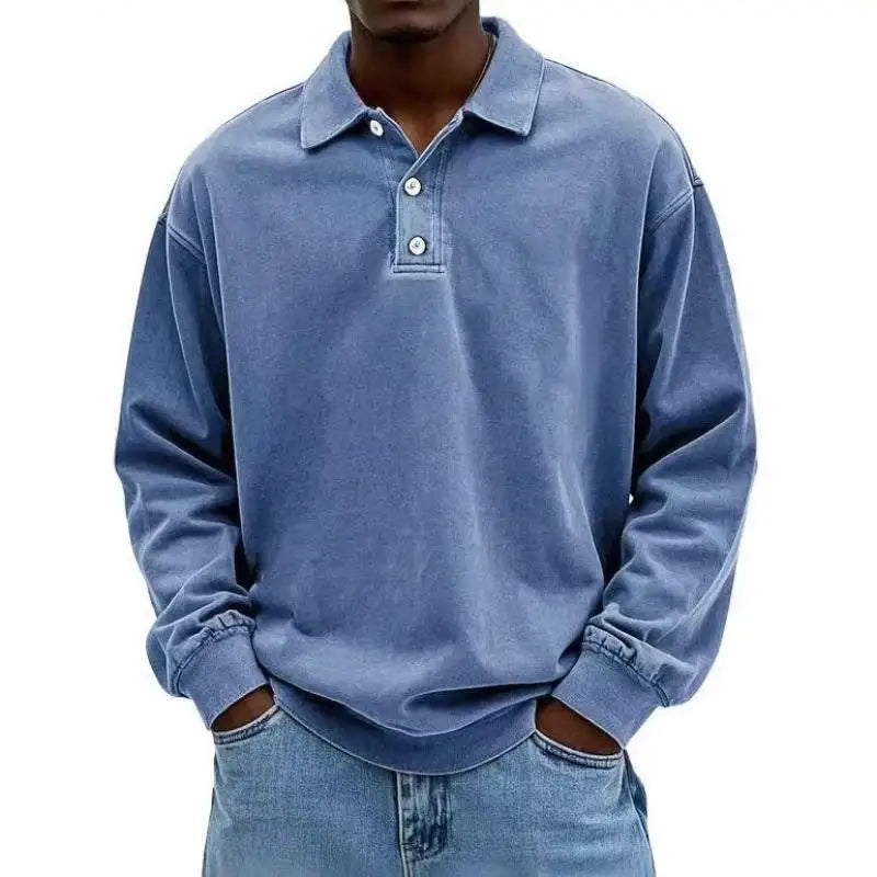 Classic Long Sleeve Polo Shirt – Breathable Fabric for Versatile Style 2