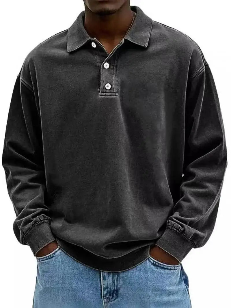 Classic Long Sleeve Polo Shirt – Breathable Fabric for Versatile Style 3