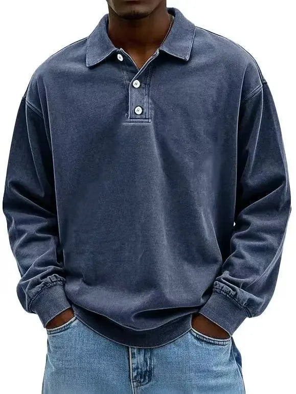 Classic Long Sleeve Polo Shirt – Breathable Fabric for Versatile Style 4