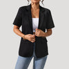 Classic Women's short-sleeve black blazer 0