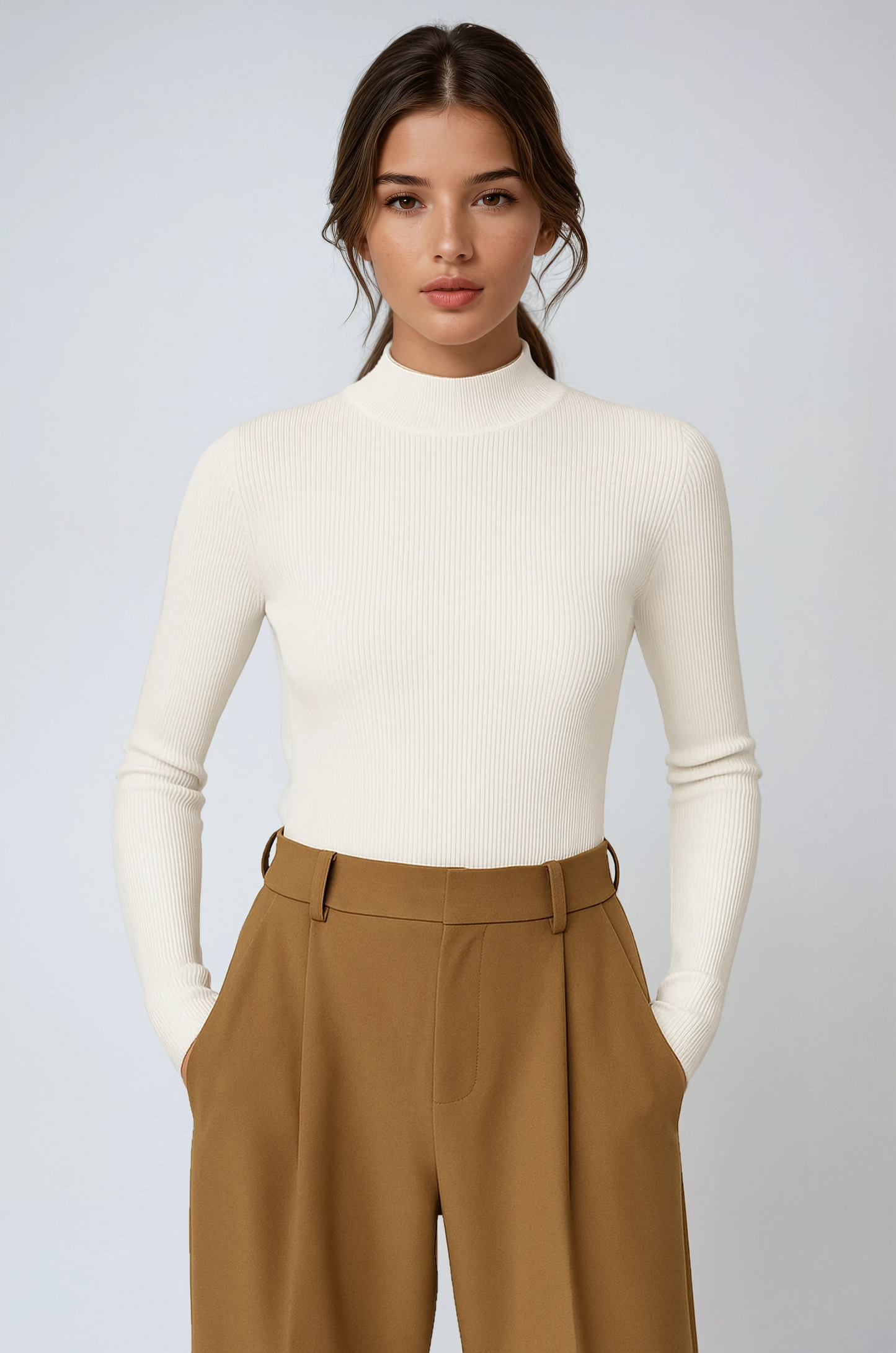 Cleo Ribbed High Neck Top 0