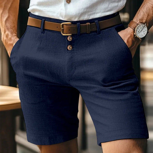 Coastal Casual Shorts – Stylish Triple Button Design for Comfortable Summer Outings 0