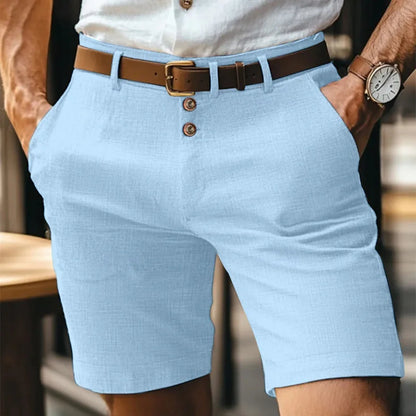 Coastal Casual Shorts – Stylish Triple Button Design for Comfortable Summer Outings 10