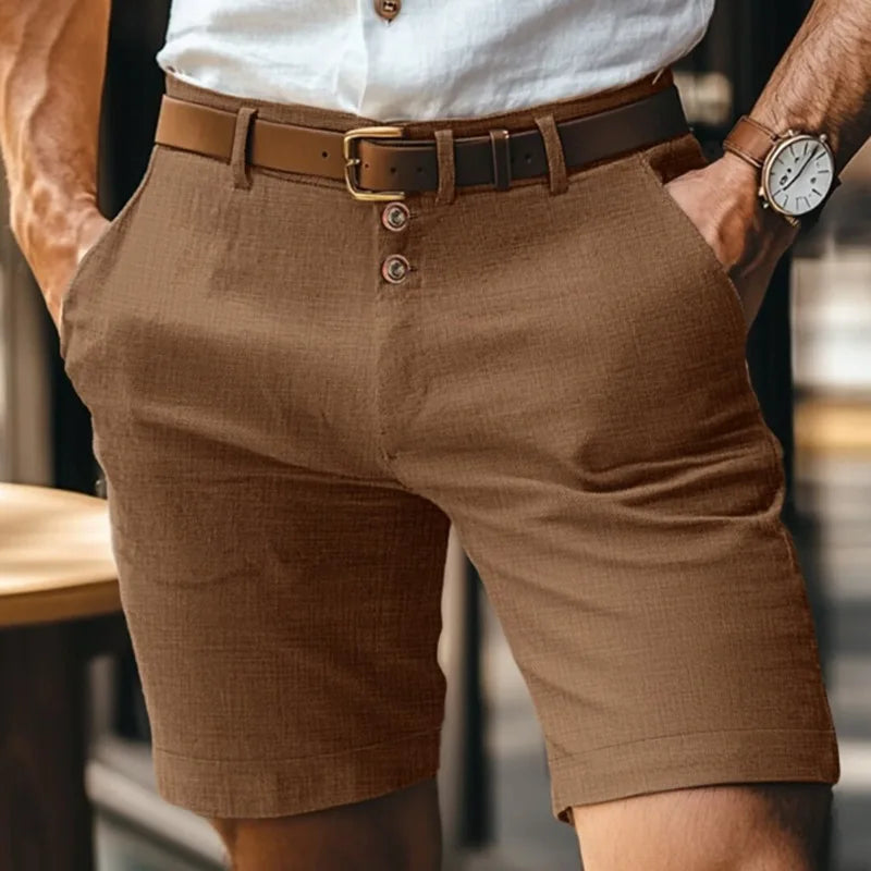 Coastal Casual Shorts – Stylish Triple Button Design for Comfortable Summer Outings 11