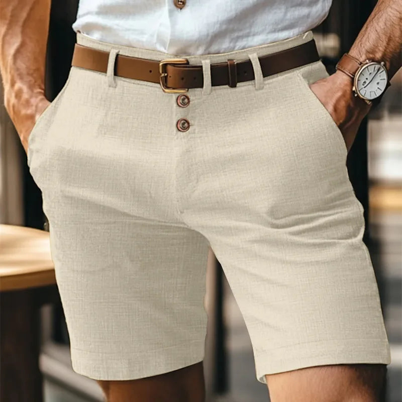 Coastal Casual Shorts – Stylish Triple Button Design for Comfortable Summer Outings 12