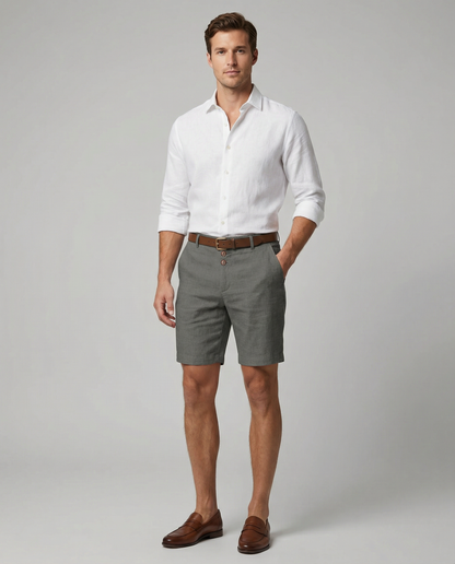 Coastal Casual Shorts – Stylish Triple Button Design for Comfortable Summer Outings 4