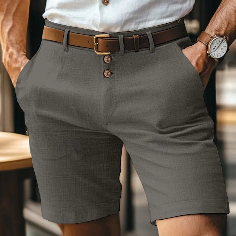 Coastal Casual Shorts – Stylish Triple Button Design for Comfortable Summer Outings 6