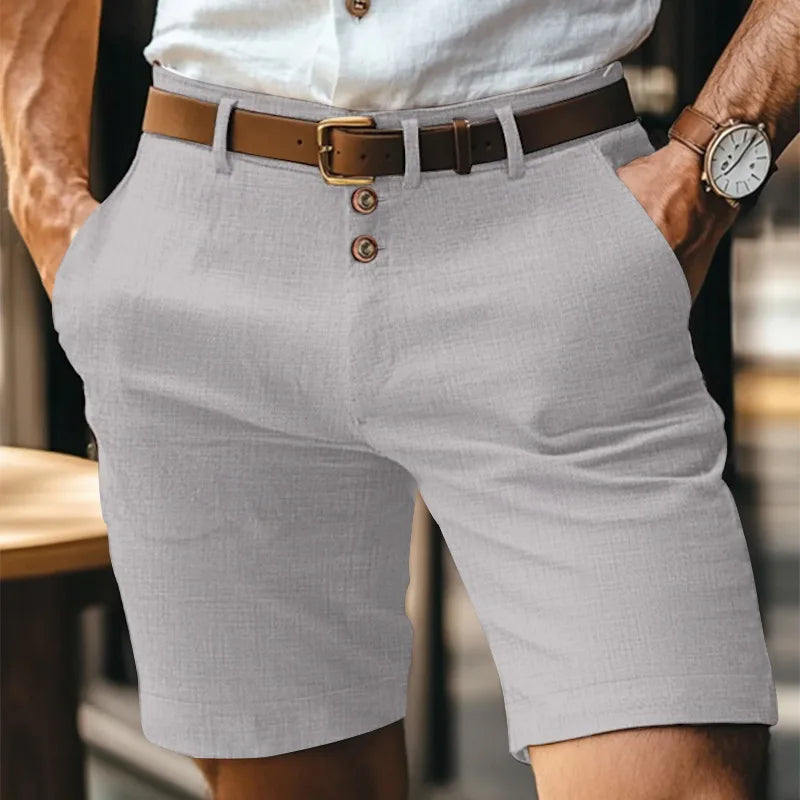 Coastal Casual Shorts – Stylish Triple Button Design for Comfortable Summer Outings 7