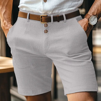 Coastal Casual Shorts – Stylish Triple Button Design for Comfortable Summer Outings 7