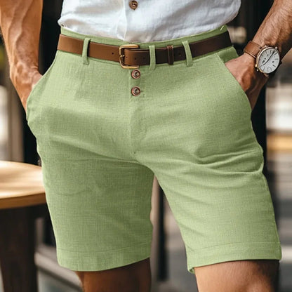 Coastal Casual Shorts – Stylish Triple Button Design for Comfortable Summer Outings 9