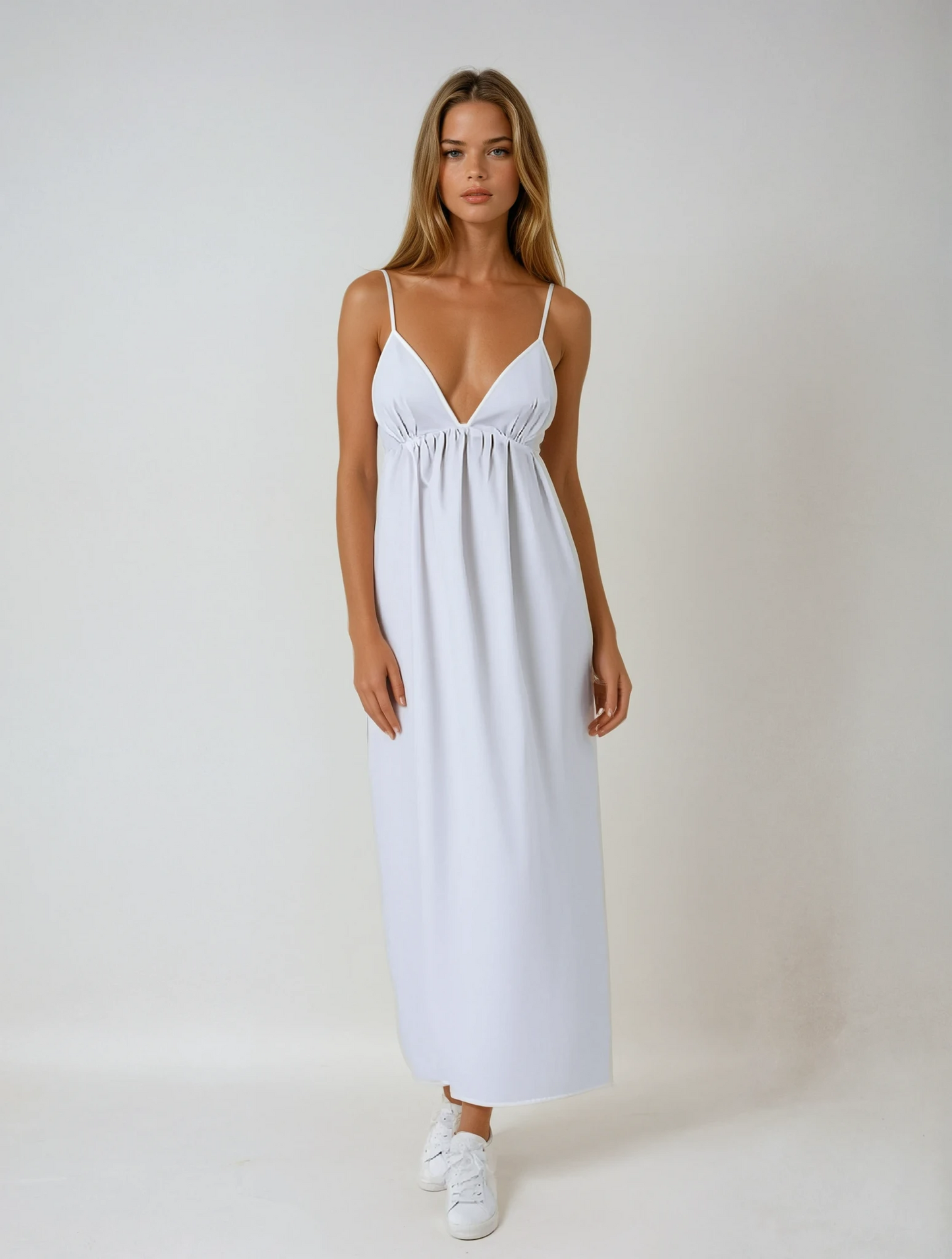 Coastal Open Back Cotton Maxi Dress 0