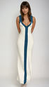 Colorblock V-Neck Ribbed Maxi Dress 0