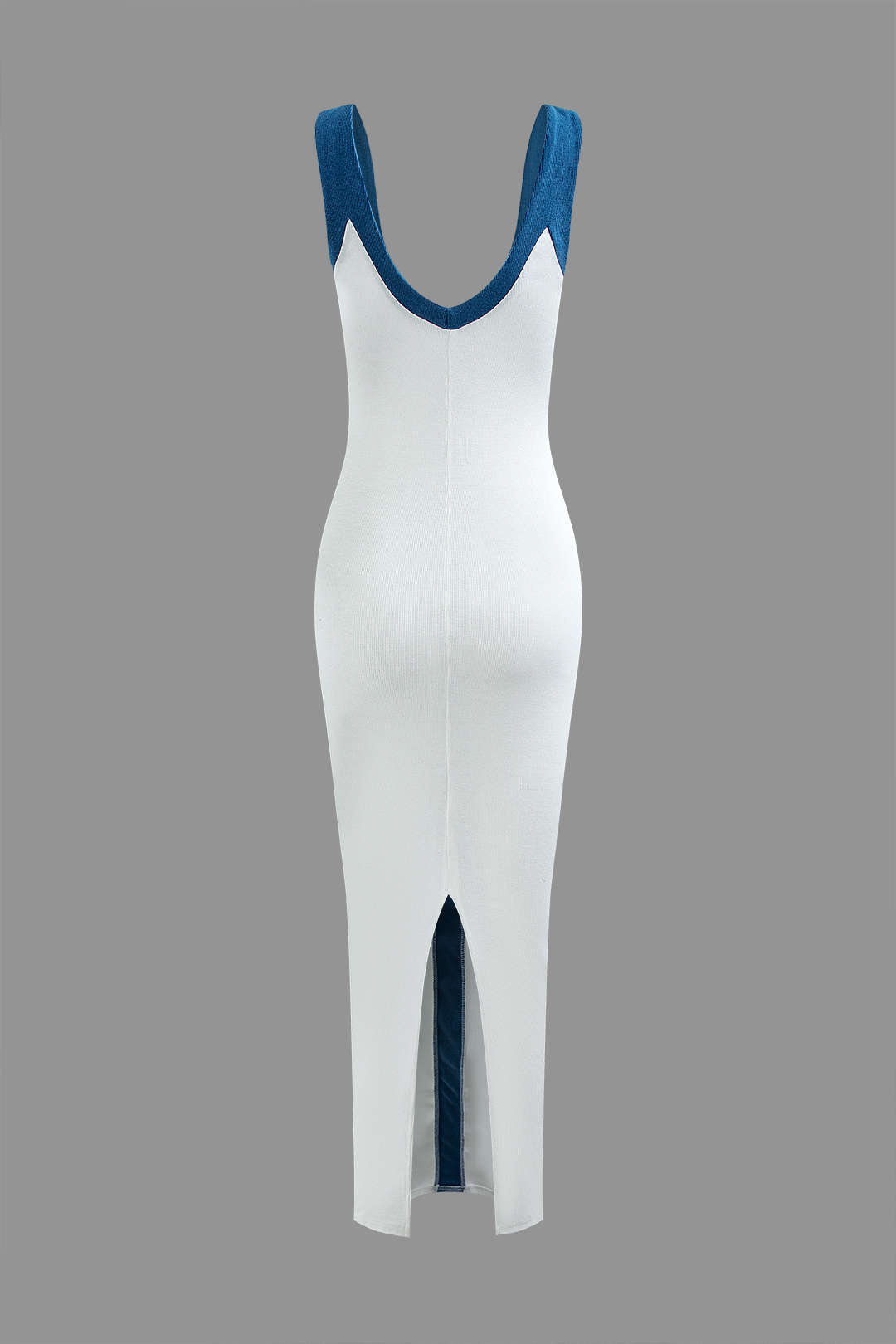 Colorblock V-Neck Ribbed Maxi Dress 2