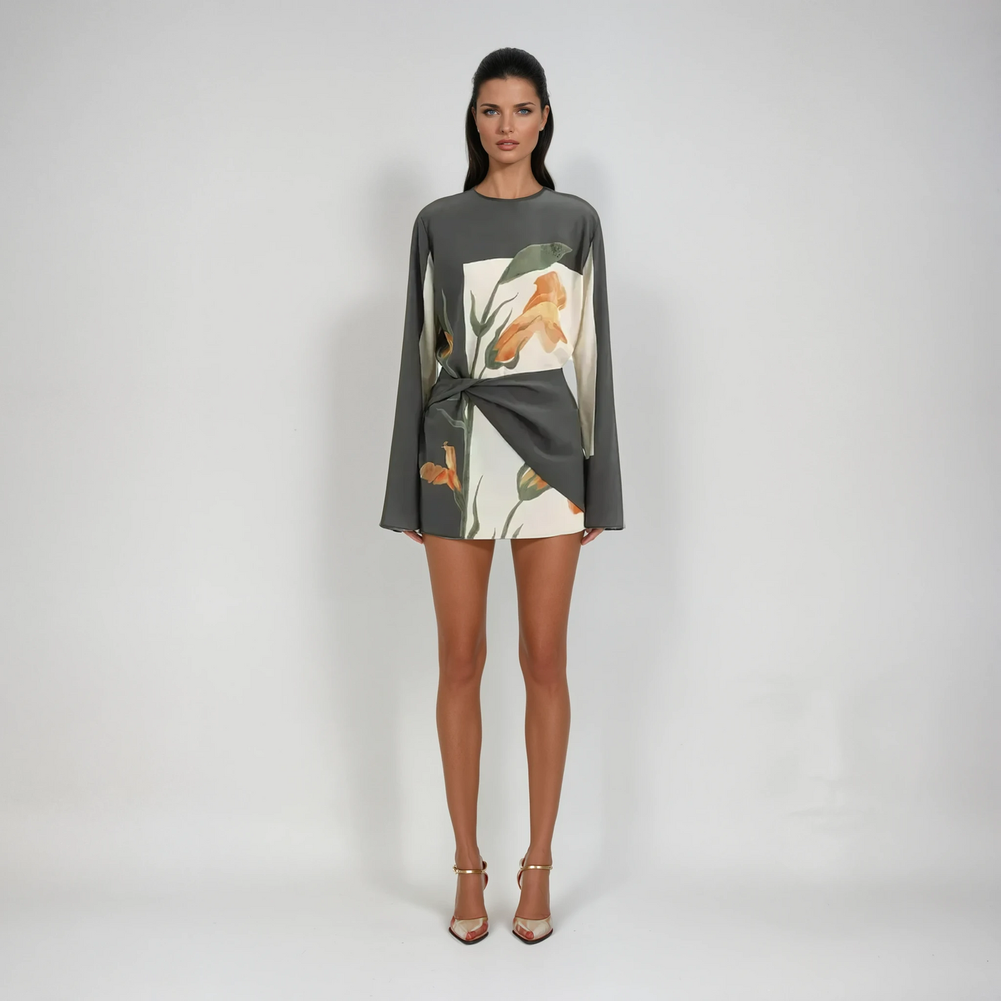 Constance Floral Twist Mini Dress 0