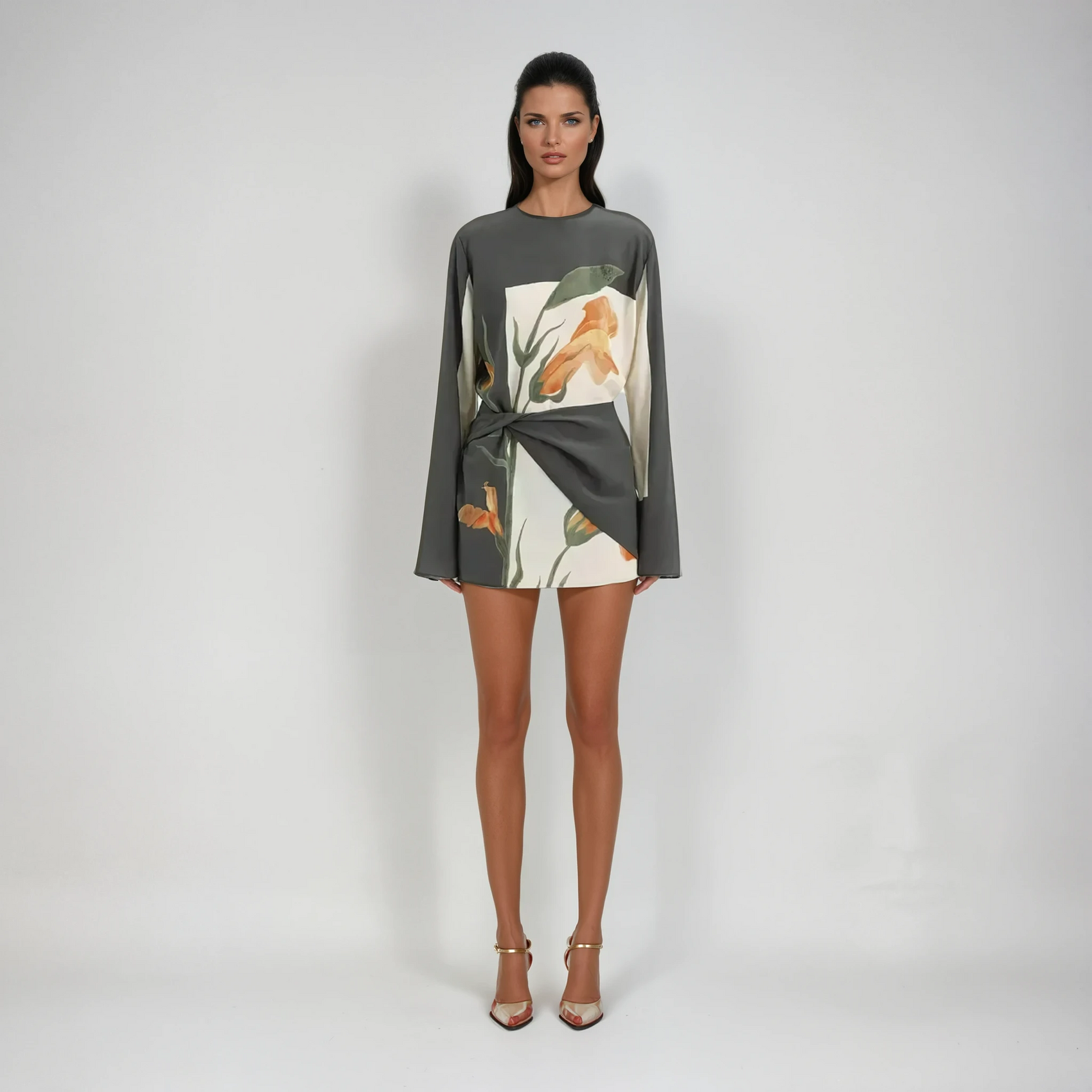 Constance Floral Twist Mini Dress 0