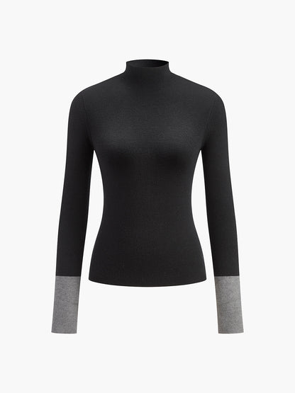 Contrast Cuff Knit Sweater 4