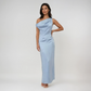Coralie Draped Satin Maxi Dress 0