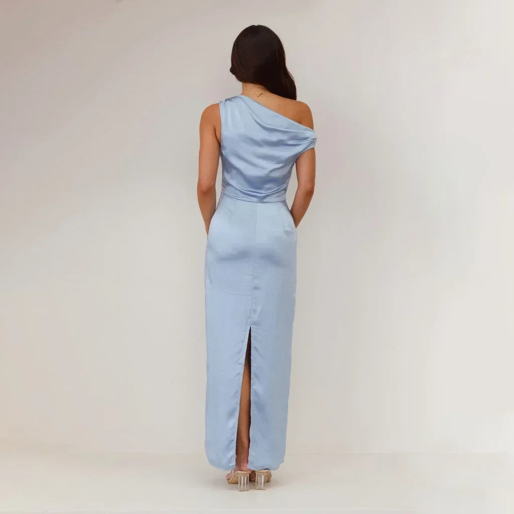 Coralie Draped Satin Maxi Dress 1