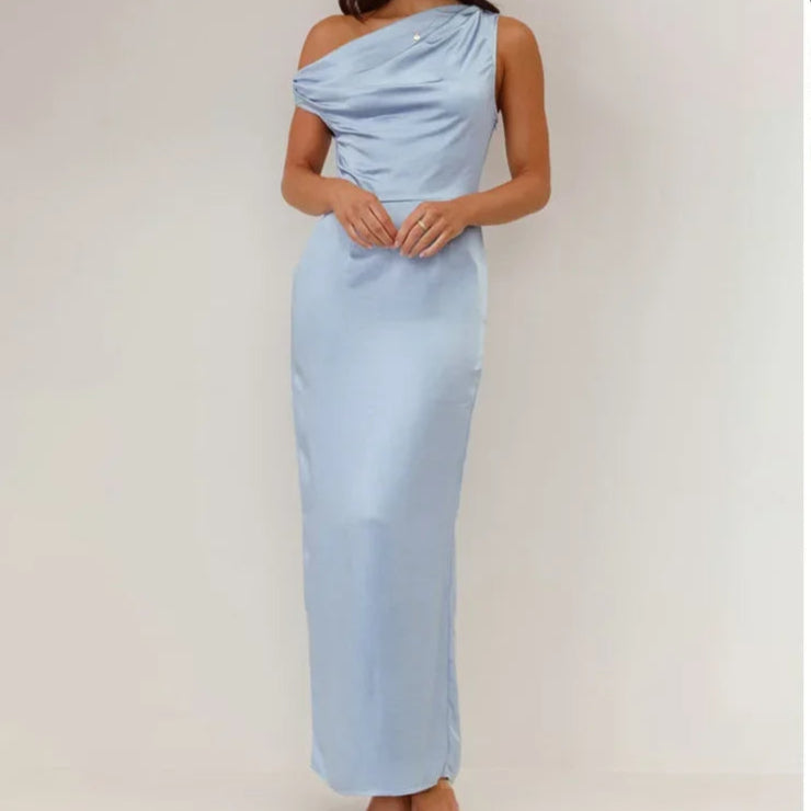 Coralie Draped Satin Maxi Dress 2