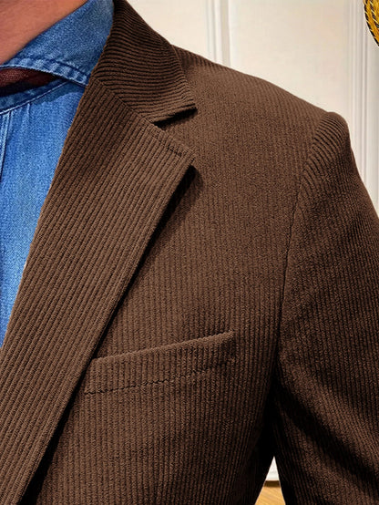 Corduroy Men's Blazer Jacket – Stylish Casual Design with Practical Pockets 3