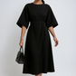 Crew Neck Midi Work Dress 0