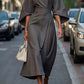 Crew Neck Midi Work Dress 4
