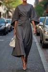 Crew Neck Midi Work Dress 4