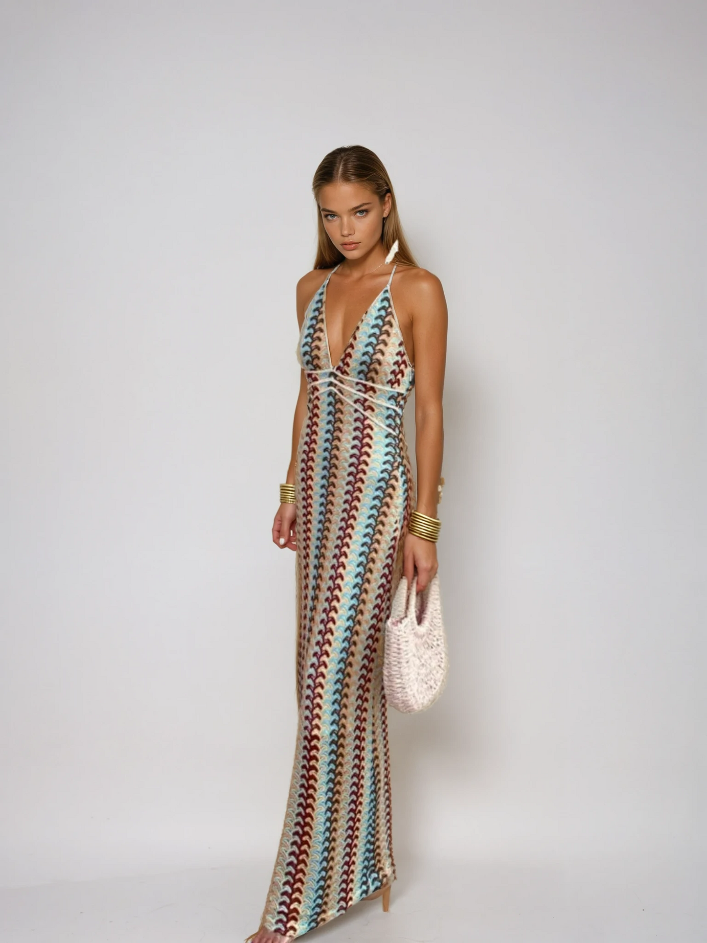 Crochet Halterneck Maxi Dress 1